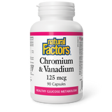 Natural Factors Chromium & Vanadium  125 mcg  90 Capsules