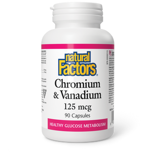 Natural Factors Chromium & Vanadium  125 mcg  90 Capsules