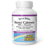 Natural Factors Mental Calmness  100 mg  60 Chewable Tablets Tropical fruit flavour