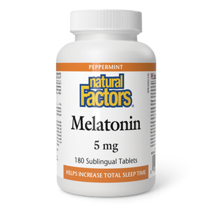 Natural Factors Melatonin  5 mg  180 Sublingual Tablets Peppermint
