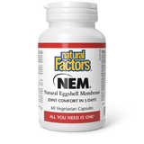 Natural Factors NEM® Natural Eggshell Membrane  500 mg  60 Capsules