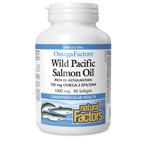 Natural Factors Wild Pacific Salmon Oil  RICH IN ASTAXANTHIN    1000 mg  90 Softgels