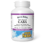 Natural Factors 100% Natural GABA  100 mg  60 Chewable Tablets Tropical Fruit Flavour