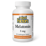 Natural Factors Melatonin  5 mg  90 Sublingual Tablets Peppermint