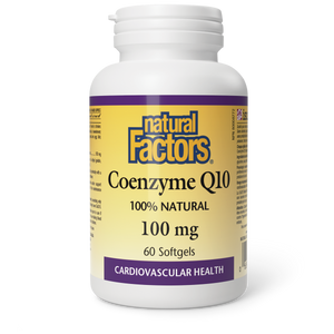 Natural Factors Coenzyme Q10  100% Natural   100 mg  60 Softgels