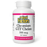 Natural Factors Chromium GTF Chelate   500 mcg  90 Tablets