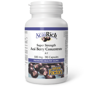 Natural Factors AcaiRich® Super Strength Acai Berry Concentrate  500 mg  90 Capsules