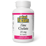 Natural Factors Zinc Chelate  25 mg  90 Tablets