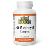 Natural Factors Hi Potency B Complex  50 mg  60 Capsules