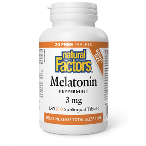 Natural Factors Melatonin   3 mg  210 Sublingual Tablets Peppermint