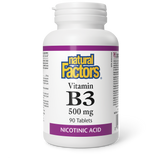 Natural Factors Vitamin B3  500 mg  90 Tablets