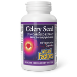 Natural Factors Celery Seed  Standardized Extract   80% 3nB  60 Vegetarian Capsules
