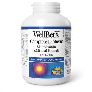 Natural Factors WellBetX® Complete Diabetic  Multivitamin & Mineral Formula   120 Tablets