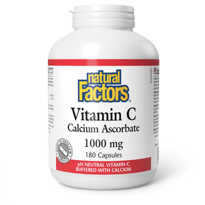 Natural Factors Vitamin C Calcium Ascorbate  1000 mg  180 Capsules