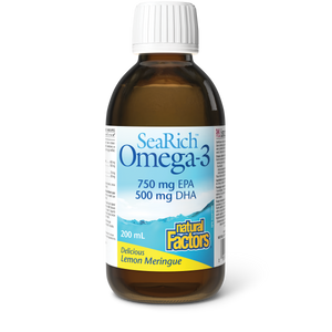 Natural Factors Omega-3  750 mg EPA / 500 mg DHA  200 mL Liquid Lemon Meringue