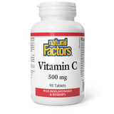 Natural Factors Vitamin C Plus Bioflavonoids  & Rosehips  500 mg  90 Tablets