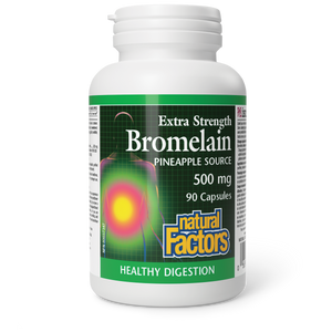 Natural Factors Bromelain Extra Strength  Pineapple Source   500 mg  90 Capsules