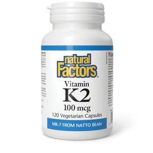 Natural Factors Vitamin K2  100 mcg  120 Vegetarian Capsules