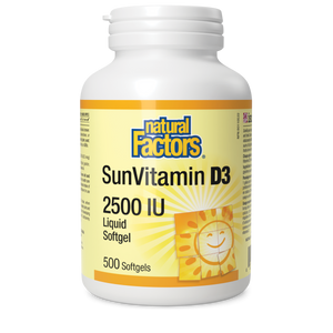 Natural Factors SunVitamin D3  2500 IU  500 Softgels