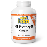 Natural Factors Hi Potency B Complex  50 mg  210 Capsules