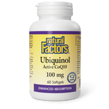 Natural Factors Ubiquinol Active CoQ10  100 mg  60 Softgels