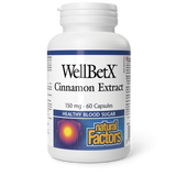 Natural Factors WellBetX® Cinnamon Extract  150 mg  60 Capsules