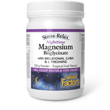 Natural Factors Nighttime Magnesium Bisglycinate with Melatonin, GABA & L-Theanine   120 g Powder Tropical Fruit