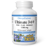 Natural Factors Ultimate 3•6•9  1200 mg  90 Softgels