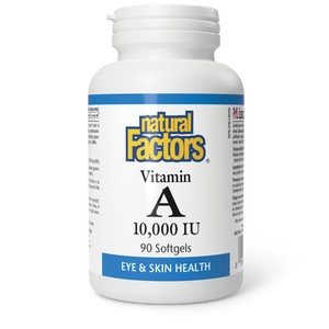 Natural Factors Vitamin A  10,000 IU  90 Softgels