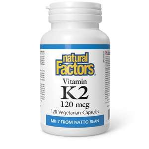 Natural Factors Vitamin K2  120 mcg  120 Vegetarian Capsules
