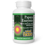 Natural Factors Papaya Enzymes with Amylase and Bromelain   120 Chewable Tablets