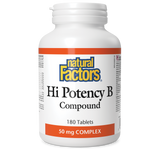 Natural Factors Hi Potency B Compound  50 mg COMPLEX  180 Tablets