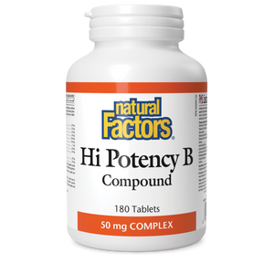 Natural Factors Hi Potency B Compound  50 mg COMPLEX  180 Tablets