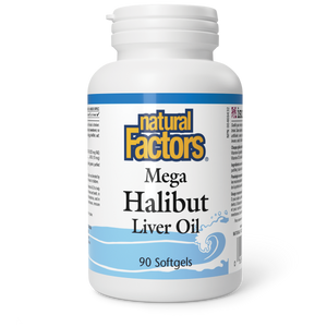 Natural Factors Mega Halibut Liver Oil   90 Softgels