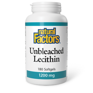 Natural Factors Unbleached Lecithin  1200 mg  180 Softgels