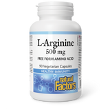 Natural Factors L-Arginine  500 mg  90 Vegetarian Capsules