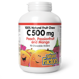 Natural Factors C 500 mg 100% Natural Fruit Chew  500 mg  90 Chewable Wafers Peach, Passionfruit and Mango