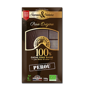 CHOCOLATE 100% CACAO 100G PERU
