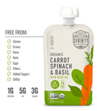 POUCH 99G ORGANIC CARROT SPINACH BASIL