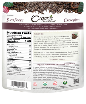 CACAO NIBS 227G ORGANIC TRADITIONS