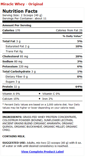 MIRACLE WHEY 454g ORIGINAL